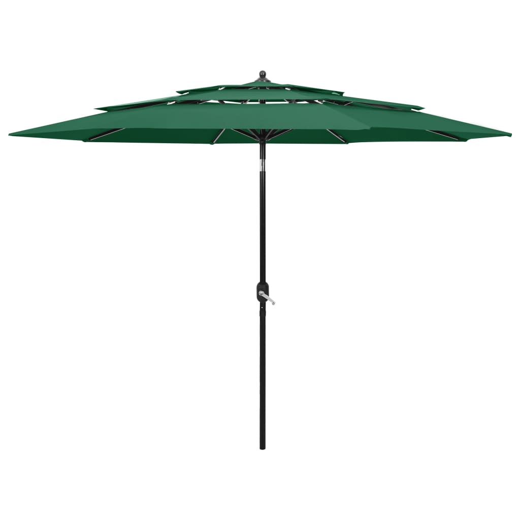 Sonnenschirm mit Aluminium-Mast 3-lagig Grün 3 m - Pazzar.ch