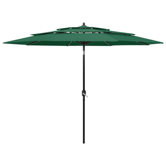 Sonnenschirm mit Aluminium-Mast 3-lagig Grün 3 m - Pazzar.ch