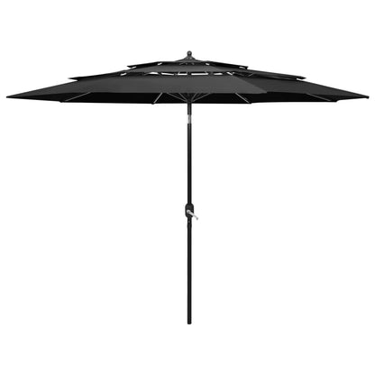 Sonnenschirm mit Aluminium-Mast 3-lagig Anthrazit 3 m - Pazzar.ch