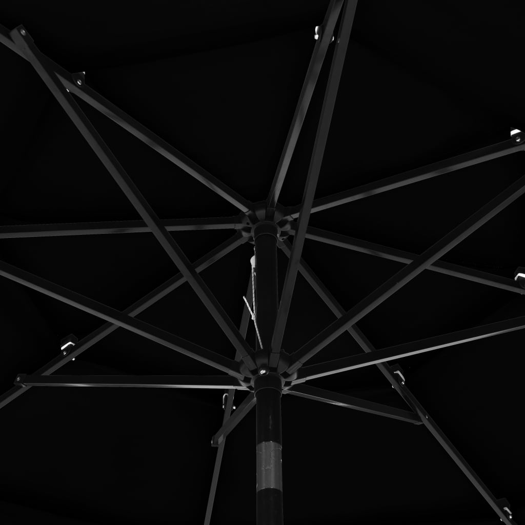 Sonnenschirm mit Aluminium-Mast 3-lagig Schwarz 3 m - Pazzar.ch