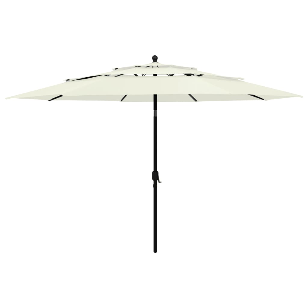 Sonnenschirm mit Aluminium-Mast 3-lagig Sandfarben 3,5 m - Pazzar.ch