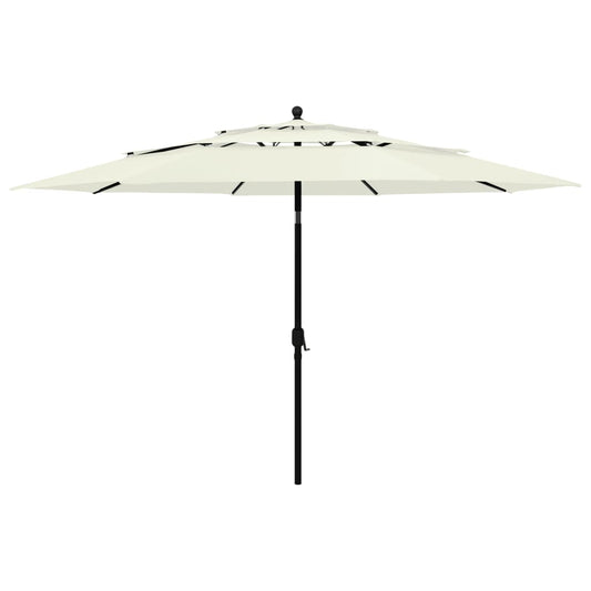 Sonnenschirm mit Aluminium-Mast 3-lagig Sandfarben 3,5 m - Pazzar.ch