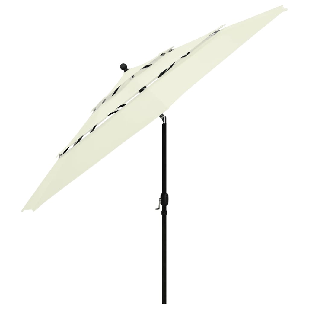 Sonnenschirm mit Aluminium-Mast 3-lagig Sandfarben 3,5 m - Pazzar.ch
