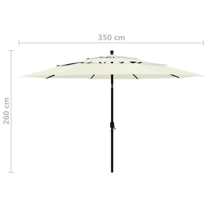 Sonnenschirm mit Aluminium-Mast 3-lagig Sandfarben 3,5 m - Pazzar.ch