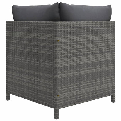 Modulares Ecksofa mit Kissen Grau Poly Rattan - Pazzar.ch