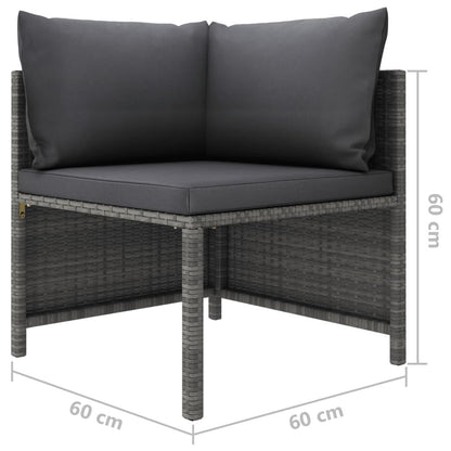 Modulares Ecksofa mit Kissen Grau Poly Rattan - Pazzar.ch