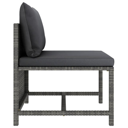 Modulares Mittelsofa mit Kissen Grau Poly Rattan - Pazzar.ch