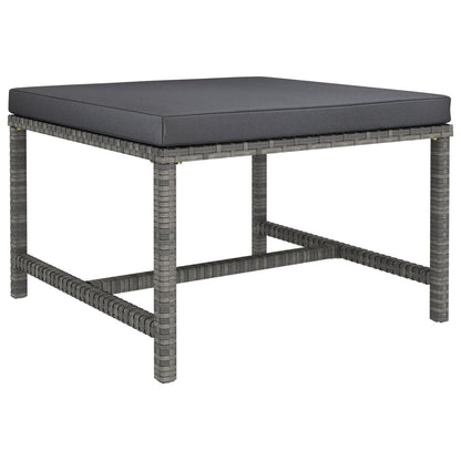 Modular-Fußhocker mit Kissen Grau Poly Rattan - Pazzar.ch