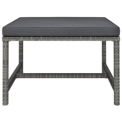 Modular-Fußhocker mit Kissen Grau Poly Rattan - Pazzar.ch