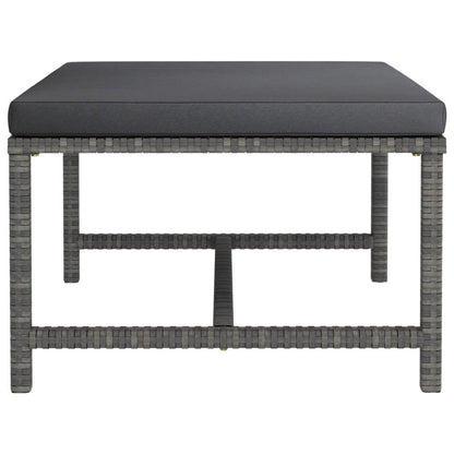 Modular-Fußhocker mit Kissen Grau Poly Rattan - Pazzar.ch