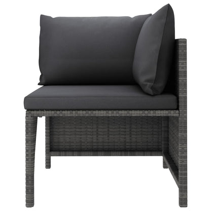 2-Sitzer-Gartensofa mit Polstern Grau Poly Rattan - Pazzar.ch