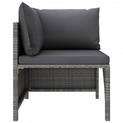 2-Sitzer-Gartensofa mit Polstern Grau Poly Rattan - Pazzar.ch