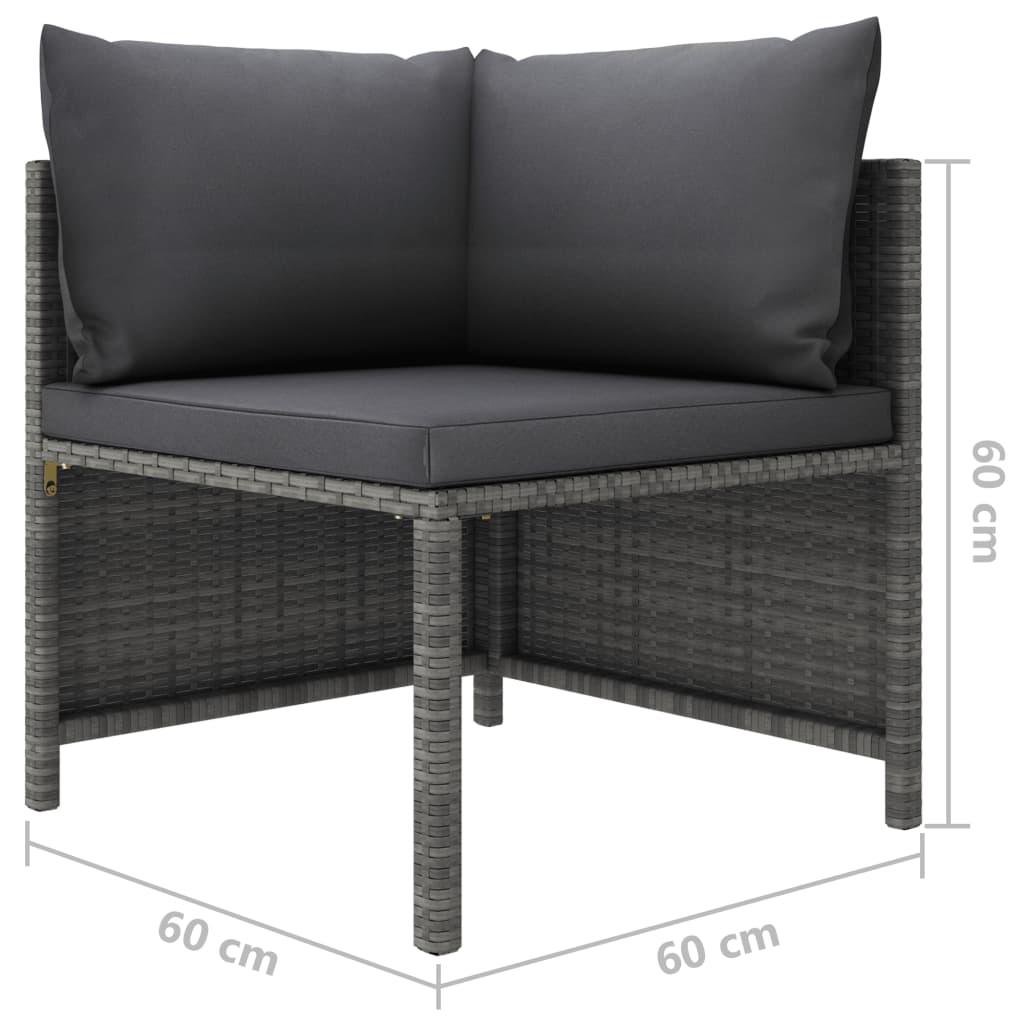2-Sitzer-Gartensofa mit Polstern Grau Poly Rattan - Pazzar.ch