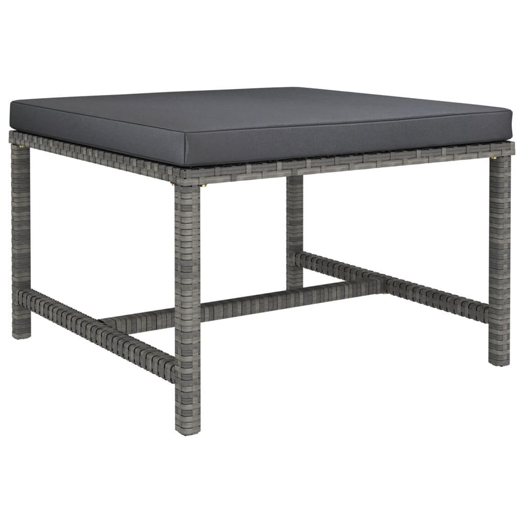 3-tlg. Garten-Sofagarnitur mit Kissen Grau Poly Rattan - Pazzar.ch