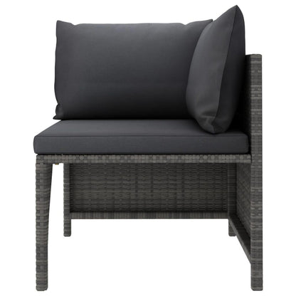 4-Sitzer-Gartensofa mit Kissen Grau Poly Rattan - Pazzar.ch