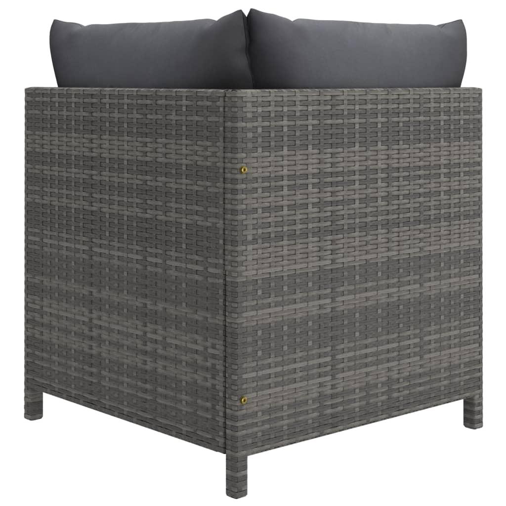 4-Sitzer-Gartensofa mit Kissen Grau Poly Rattan - Pazzar.ch