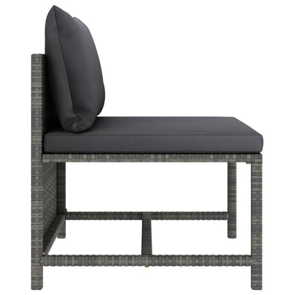 4-Sitzer-Gartensofa mit Kissen Grau Poly Rattan - Pazzar.ch