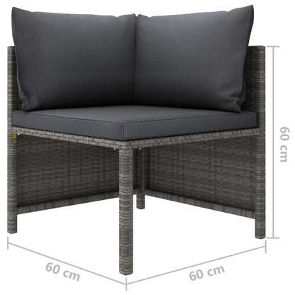 4-Sitzer-Gartensofa mit Kissen Grau Poly Rattan - Pazzar.ch