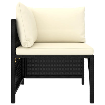 Modular-Ecksofa mit Kissen Schwarz Poly Rattan - Pazzar.ch