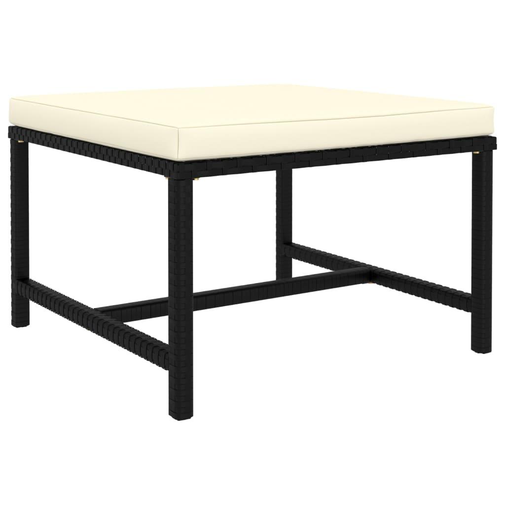 Modular-Fußhocker mit Kissen Schwarz Poly Rattan - Pazzar.ch