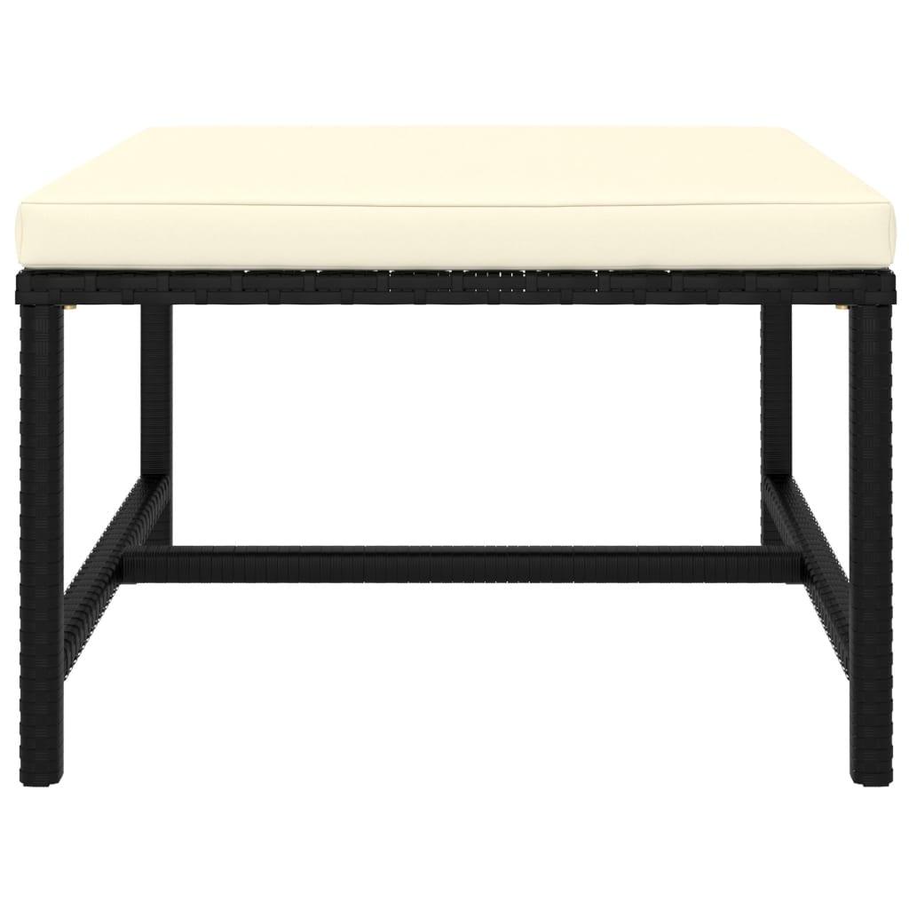 Modular-Fußhocker mit Kissen Schwarz Poly Rattan - Pazzar.ch