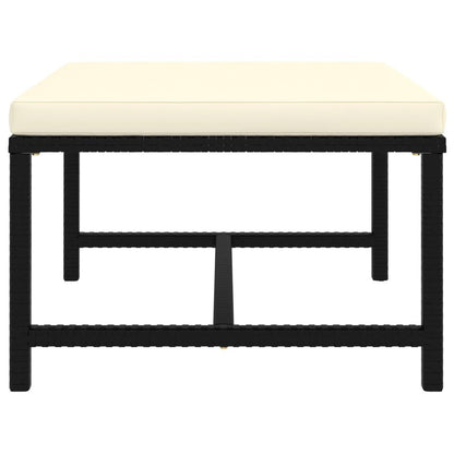 Modular-Fußhocker mit Kissen Schwarz Poly Rattan - Pazzar.ch