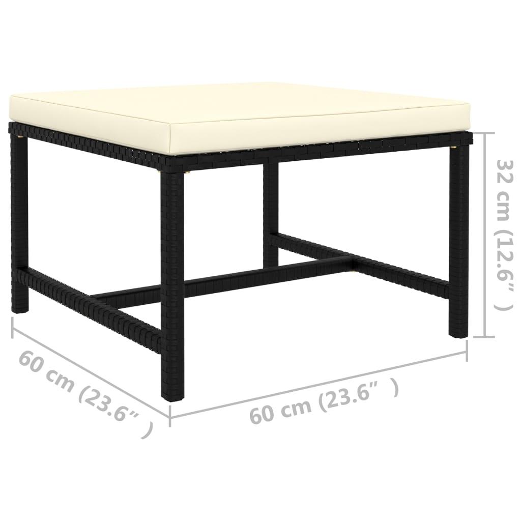 Modular-Fußhocker mit Kissen Schwarz Poly Rattan - Pazzar.ch