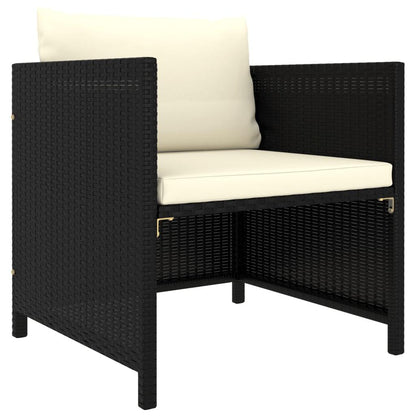 Gartensofa mit Kissen Schwarz Poly Rattan - Pazzar.ch