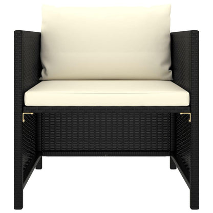 Gartensofa mit Kissen Schwarz Poly Rattan - Pazzar.ch