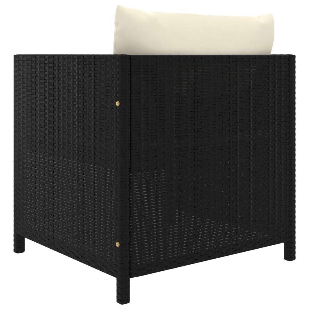 Gartensofa mit Kissen Schwarz Poly Rattan - Pazzar.ch