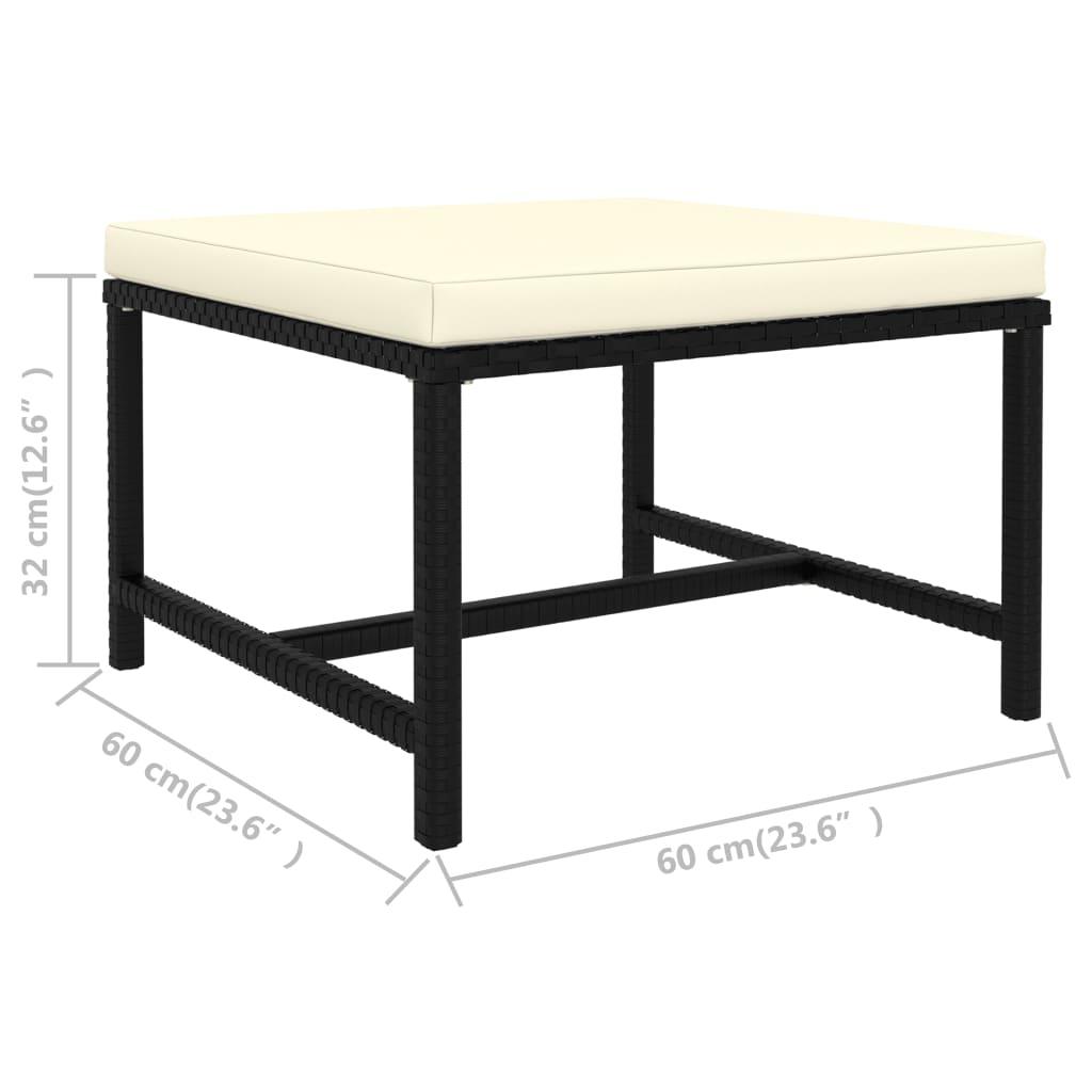 3-tlg. Garten-Sofagarnitur mit Auflagen Schwarz Poly Rattan - Pazzar.ch