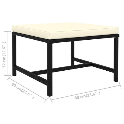 3-tlg. Garten-Sofagarnitur mit Auflagen Schwarz Poly Rattan - Pazzar.ch