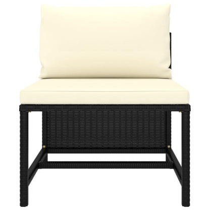 4-tlg. Garten-Sofagarnitur mit Auflagen Schwarz Poly Rattan - Pazzar.ch