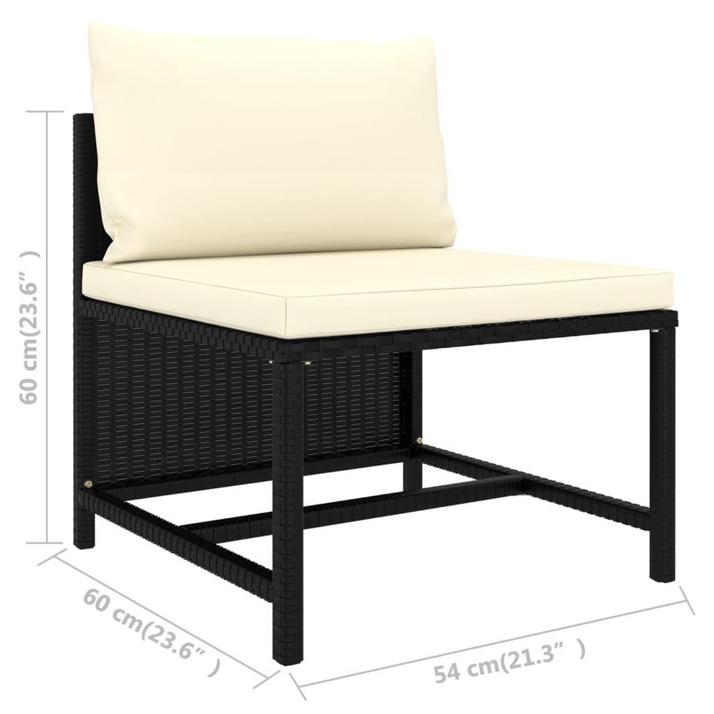4-tlg. Garten-Sofagarnitur mit Auflagen Schwarz Poly Rattan - Pazzar.ch