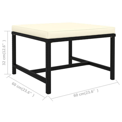 4-tlg. Garten-Sofagarnitur mit Auflagen Schwarz Poly Rattan - Pazzar.ch