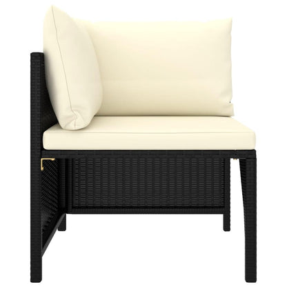 5-tlg. Garten-Sofagarnitur mit Auflagen Schwarz Poly Rattan - Pazzar.ch
