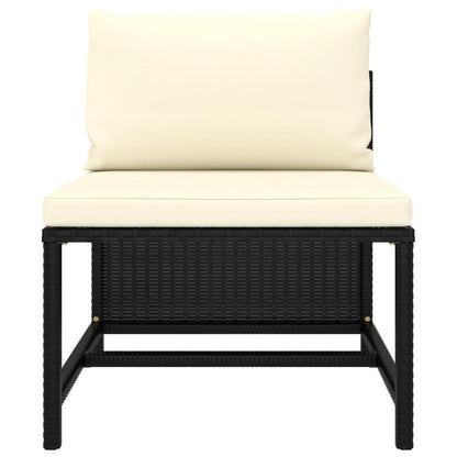 5-tlg. Garten-Sofagarnitur mit Auflagen Schwarz Poly Rattan - Pazzar.ch