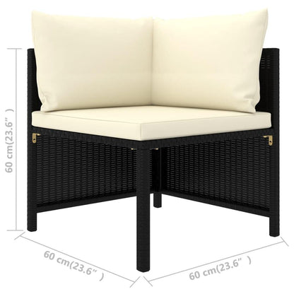 5-tlg. Garten-Sofagarnitur mit Auflagen Schwarz Poly Rattan - Pazzar.ch