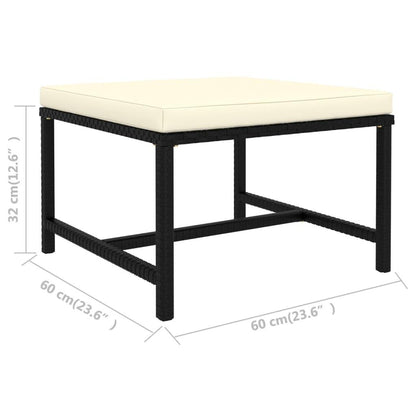 4-tlg. Garten-Sofagarnitur mit Auflagen Schwarz Poly Rattan - Pazzar.ch