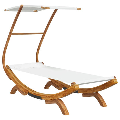 Loungebett mit Dach 100x190x134 cm Bugholz Massiv Creme - Pazzar.ch