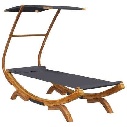 Loungebett mit Dach 100x190x134 cm Bugholz Massiv Anthrazit - Pazzar.ch