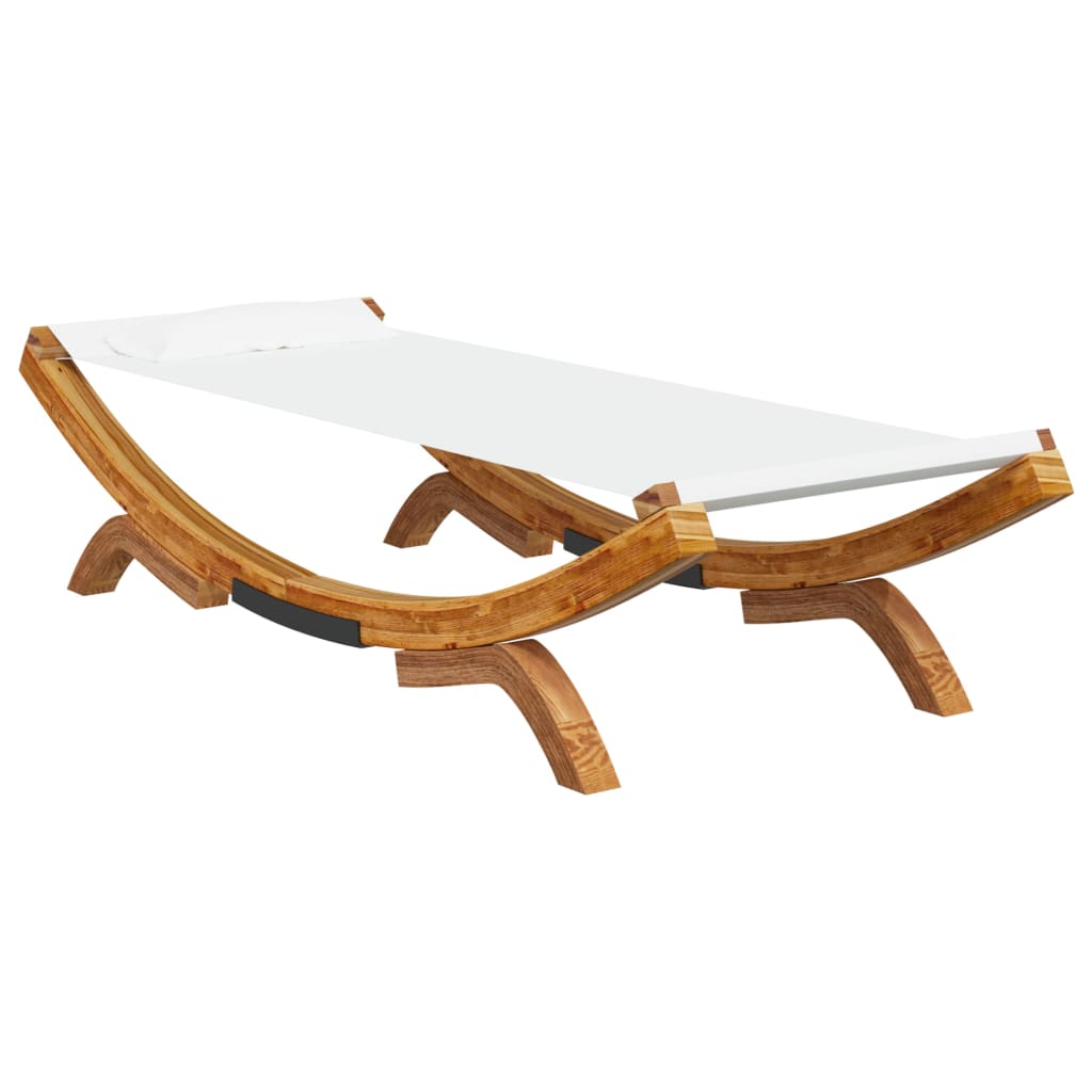 Loungebett 100x188,5x44 cm Bugholz Massiv Creme - Pazzar.ch