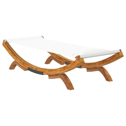 Loungebett 100x188,5x44 cm Bugholz Massiv Creme - Pazzar.ch