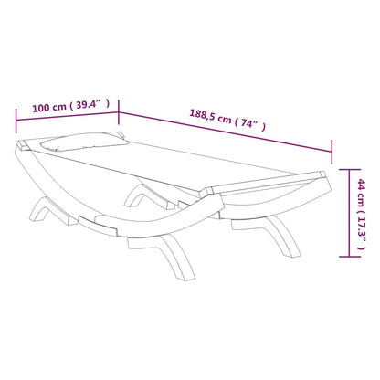 Loungebett 100x188,5x44 cm Bugholz Massiv Creme - Pazzar.ch