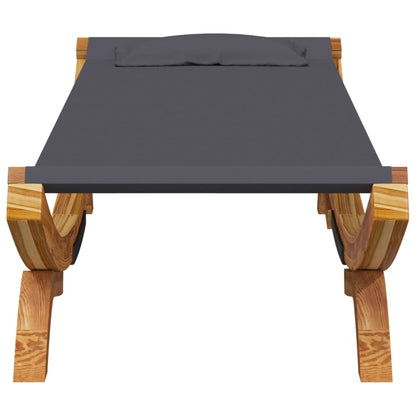 Loungebett 100x188,5x44 cm Bugholz Massiv Anthrazit - Pazzar.ch