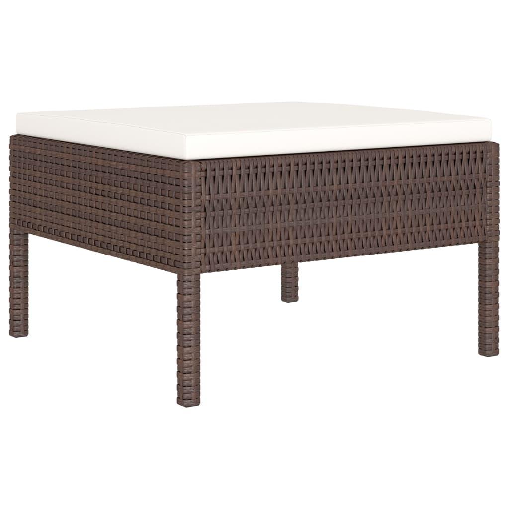 6-tlg. Garten-Lounge-Set mit Auflagen Poly Rattan Braun - Pazzar.ch