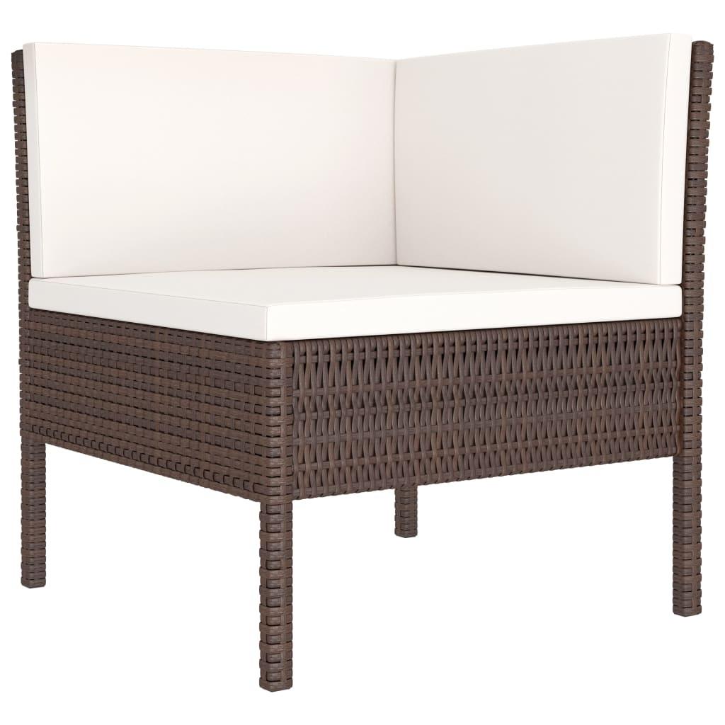 4-tlg. Garten-Lounge-Set mit Auflagen Poly Rattan Braun - Pazzar.ch
