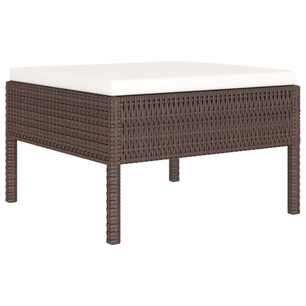 4-tlg. Garten-Lounge-Set mit Auflagen Poly Rattan Braun - Pazzar.ch