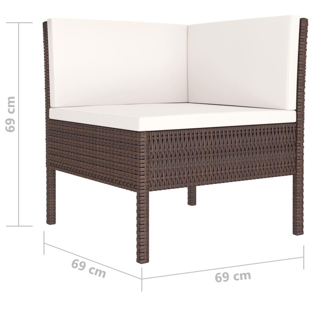 4-tlg. Garten-Lounge-Set mit Auflagen Poly Rattan Braun - Pazzar.ch