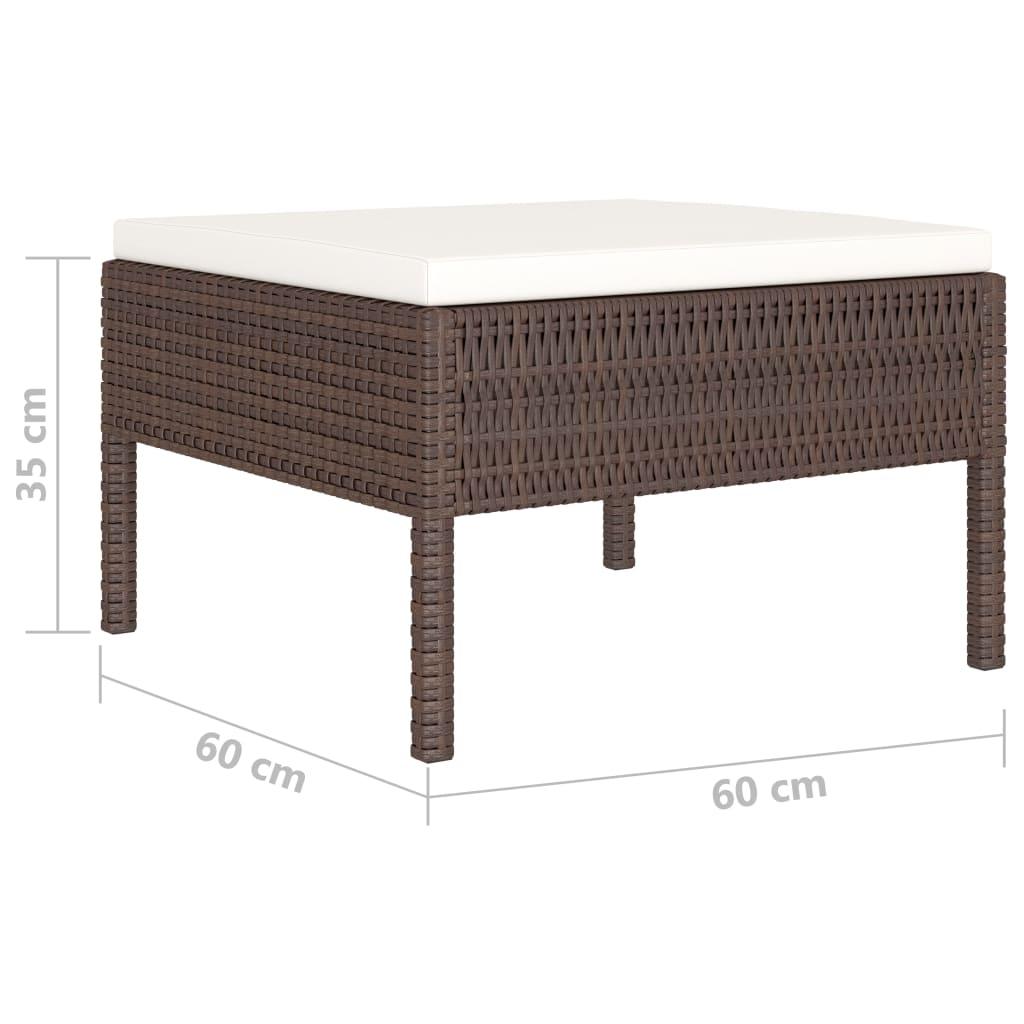 4-tlg. Garten-Lounge-Set mit Auflagen Poly Rattan Braun - Pazzar.ch